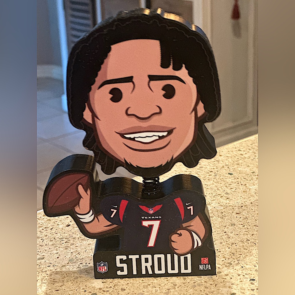 C.J. Stroud Houston Texans Mover & Shaker Wooden Bobblehead NFL Football 2024